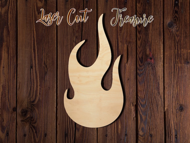 Flame Unfinished Laser Cut Shape Etsy