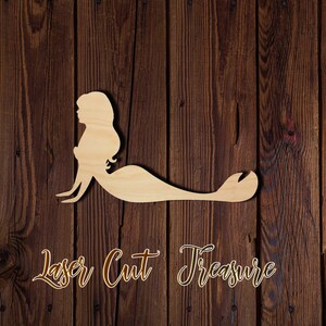 Mermaid - Unfinished Laser Cut Wood Shape - 1/8&quot; Baltic Birch Plywood - Please read item description