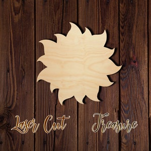 Sun - Summer - Unfinished Laser Cut Wood Shape - 1/8&quot; Baltic Birch Plywood - Please read item description