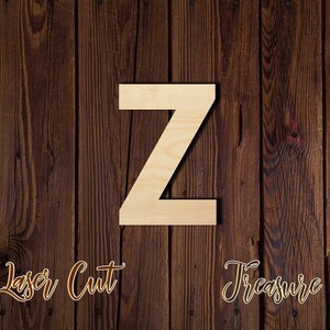 Z - Letter - Unfinished Laser Cut Wood Shape - 1/8&quot; Baltic Birch Plywood - Please read item description