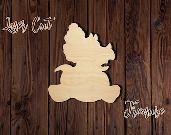 Dinosaur - Unfinished Laser Cut Wood Shape - 1/8" Baltic Birch Plywood - Please read item description