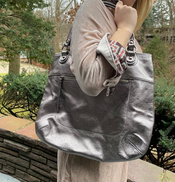 Vintage Silver Coach Handbag