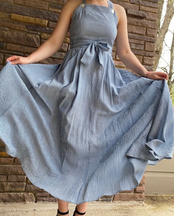 Vintage Blue Summer Dress