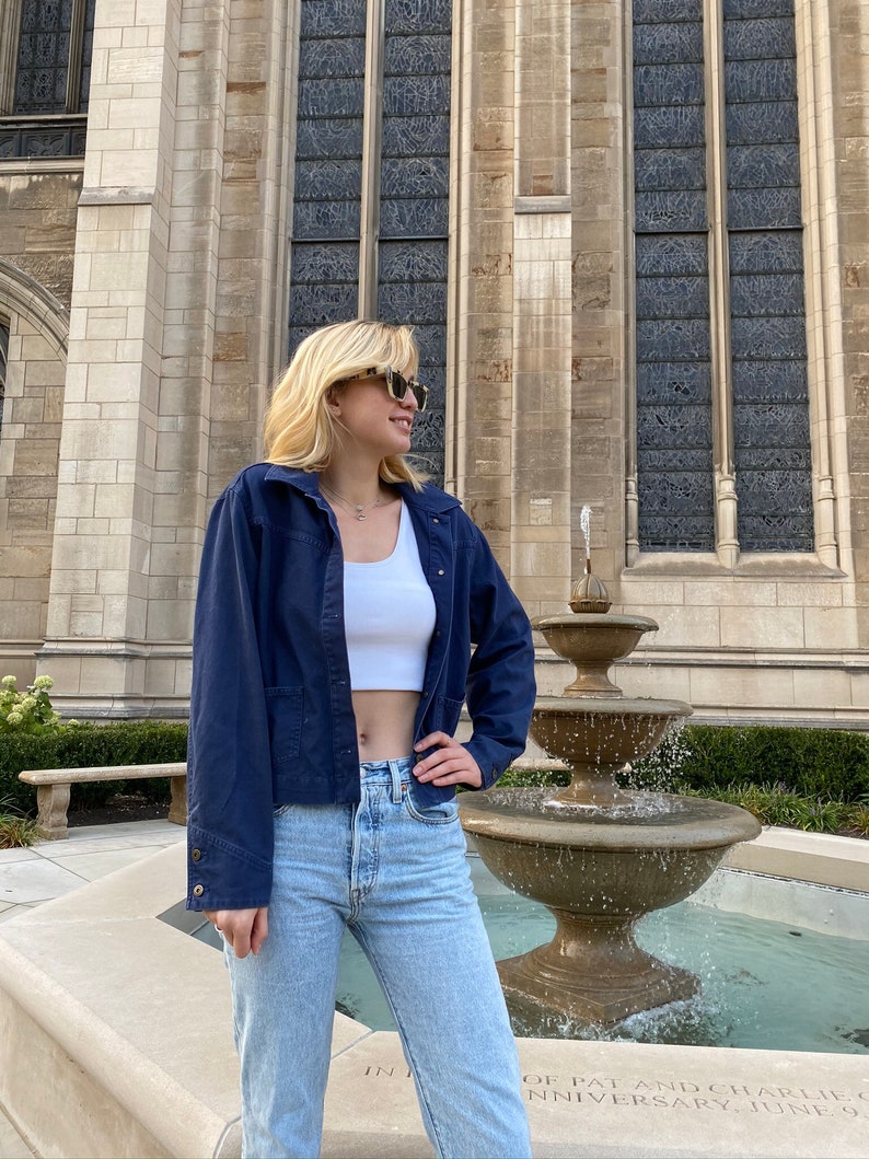 Vintage Dark Blue Denim Jacket