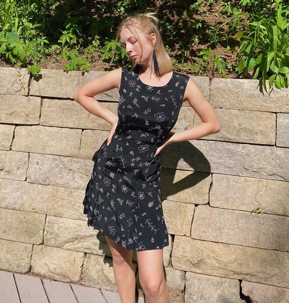 Flattering Black Floral LizSport Dress from Liz Cl