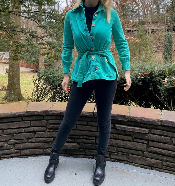 70’s Vintage Turquoise Corduroy Jacket