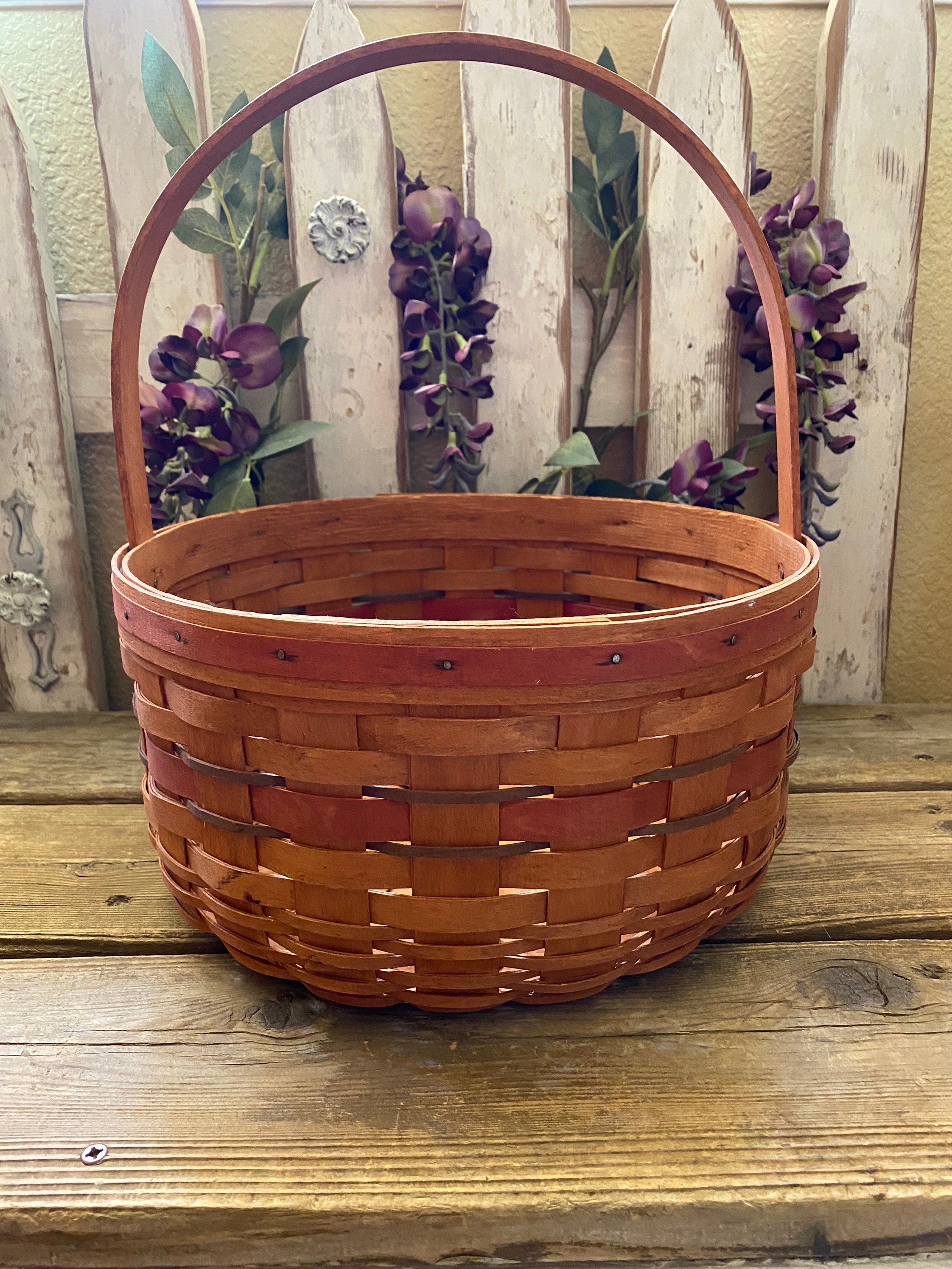 Large round longaberger basket Etsy