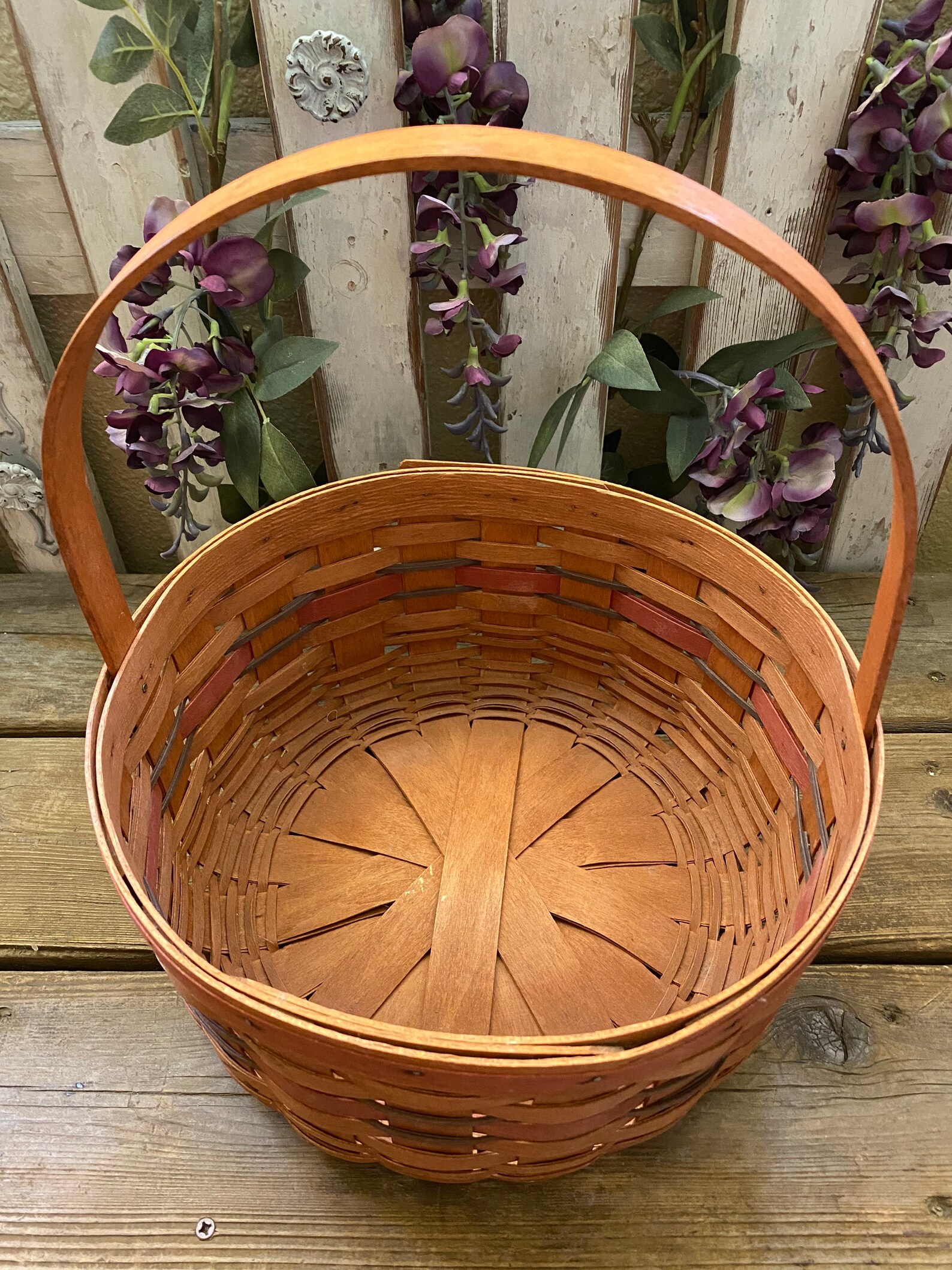 Large Round Longaberger Basket Etsy