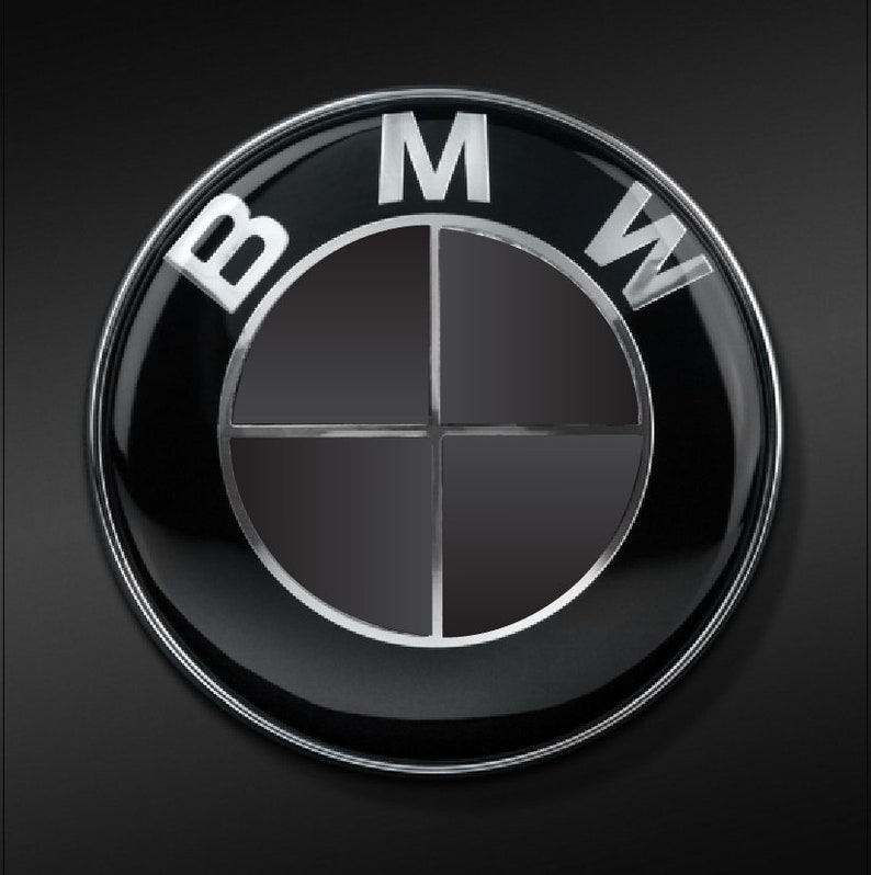 BMW Black /& Pink Carbon Fiber Emblem Sticker Overlay Complete Set Decal