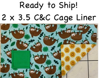 READY TO SHIP! 2x3.5(27"x 50") Fleece Bedding Cage Liner for small animals. Reversible! Includes a drip pad and potty pad.