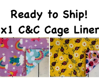 Ready To Ship! 2x1 (27in x 14in) C&C or Cagetopia Reversible Fleece Cage Liner or Lap Pad for Small Animals lined with Absorbent Uhaul Pad