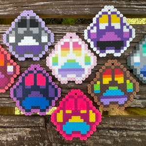 Mini Pride Perler Bead Paws