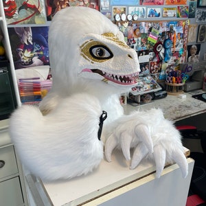 Raptor Mask Premade Mini Partial Gold and White