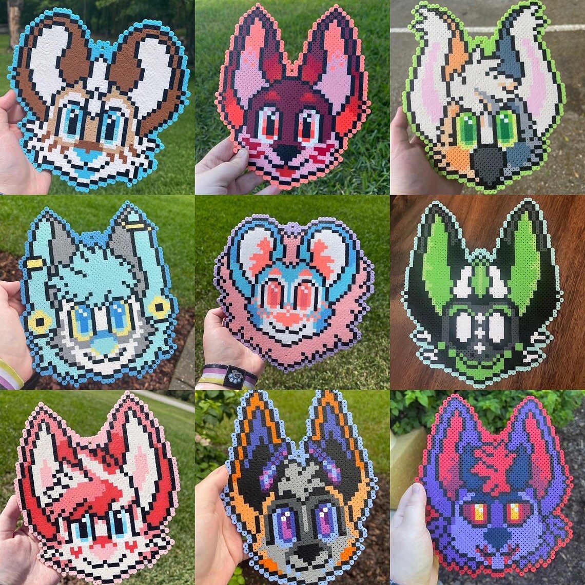 Custom Fursona Perler Badges - Etsy