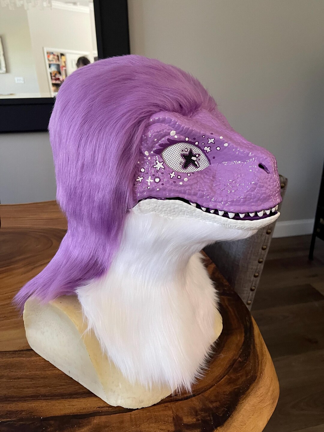 Purple Star Raptor Mask Premade Head - Etsy