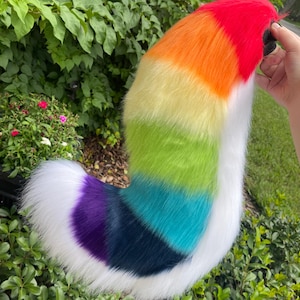 Rainbow Canine Fursuit Tail