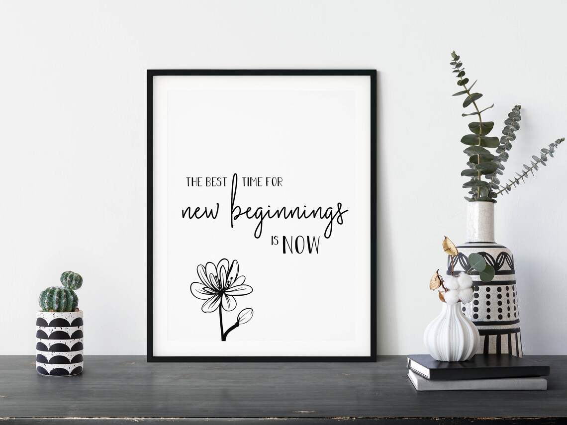 New Beginnings Printable Quote Motivational Print - Etsy