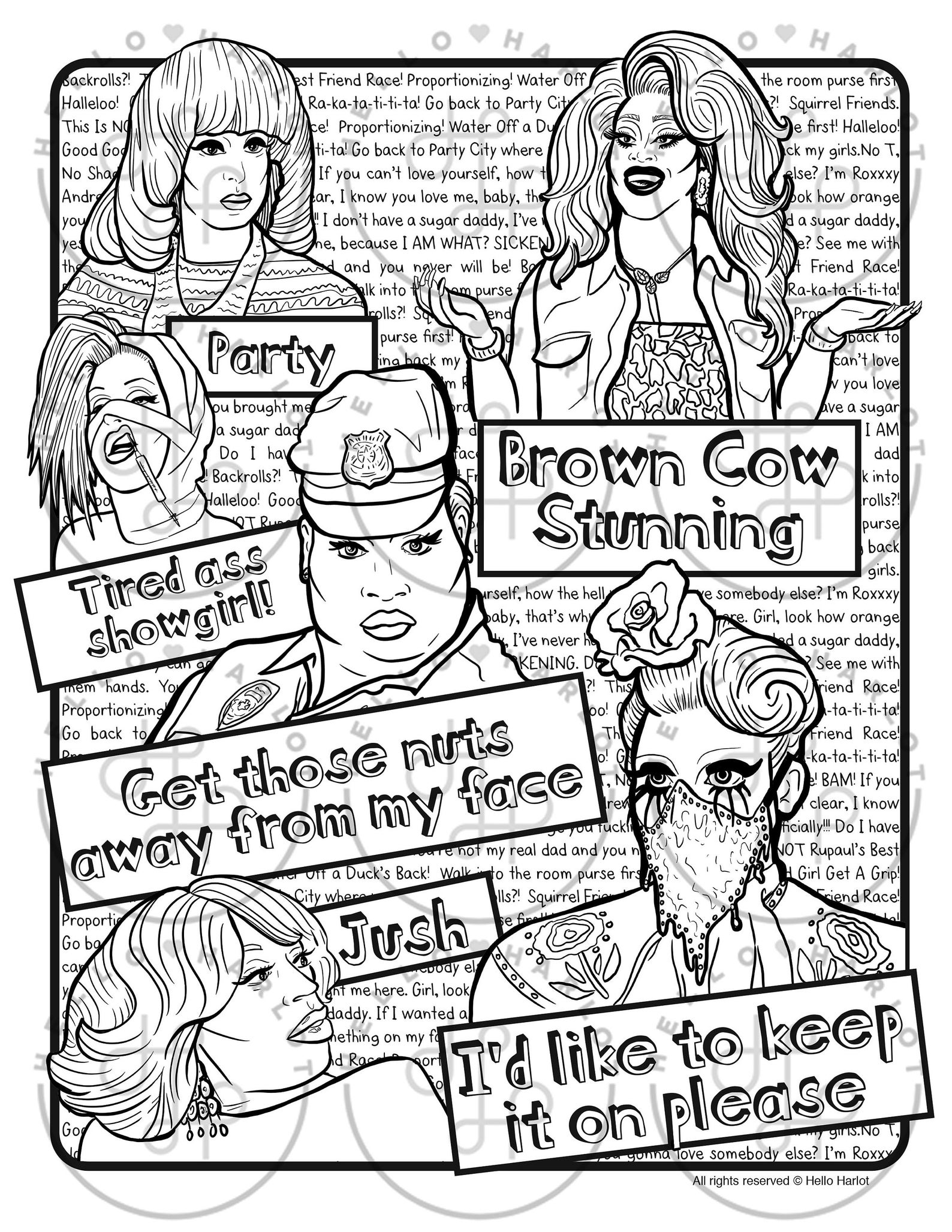 Printable Digital Coloring Book for Grownups Rupaul&rsquo;s - Etsy