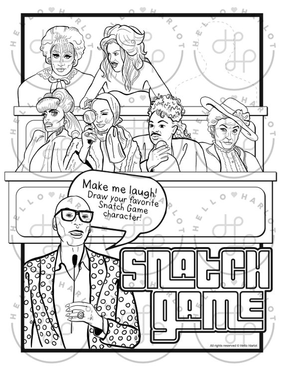 printable digital coloring book for grownups rupaul s etsy