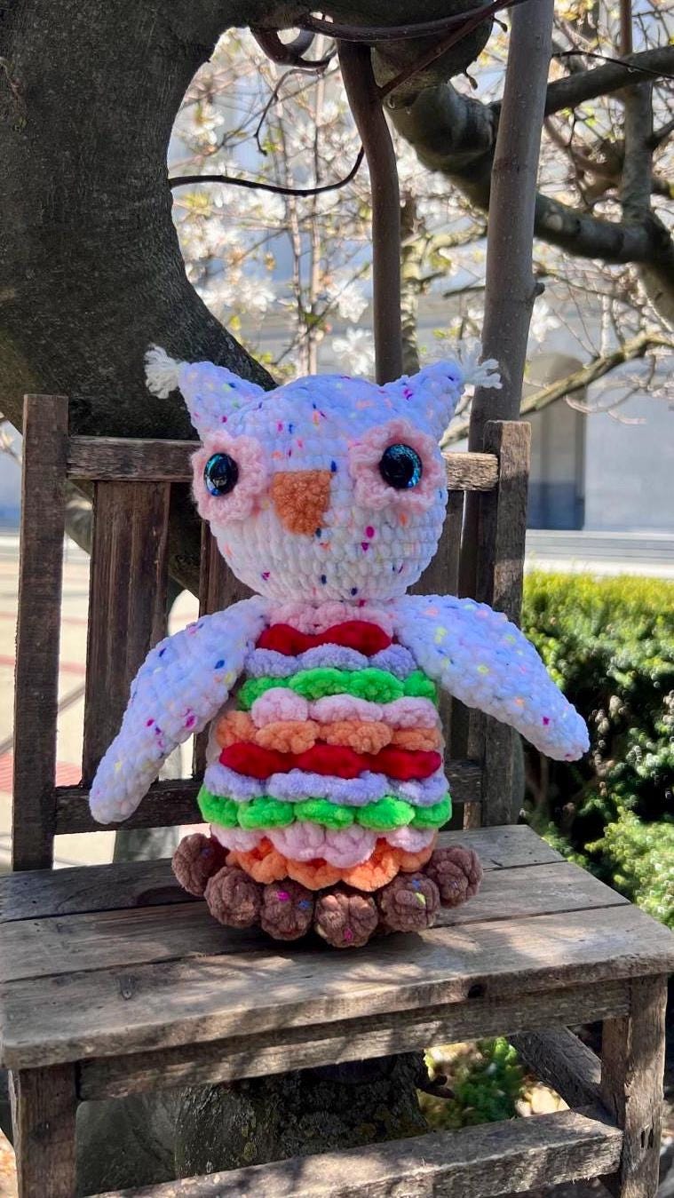 Adorable Hand-Crocheted Party Owl Plushie - Soft, Sweet & One-of-a-Kind, Ready To Ship