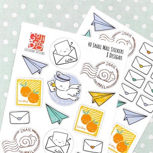 Autocollants courrier postal n° 2, papeterie pour stylo, étiquettes déco pour enveloppes (Paquet de 40 autocollants)