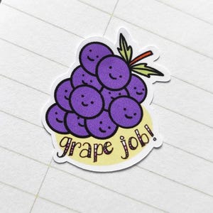 Pegatinas de recompensa laboral con forma de uva x 30, divertidas pegatinas de frutas para profesores