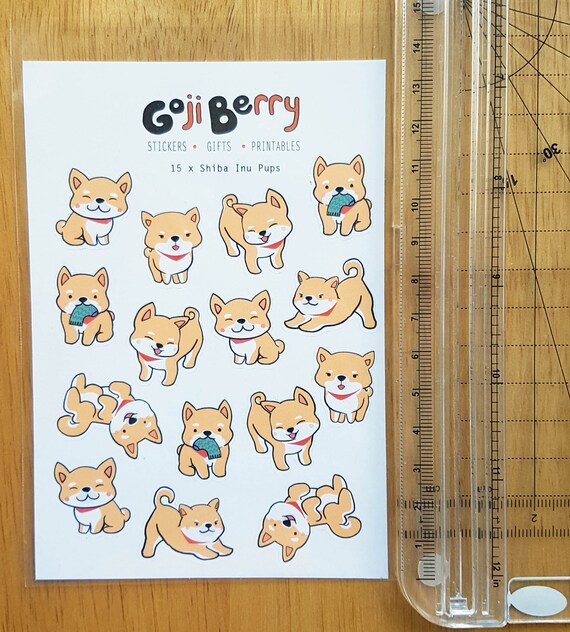 Shiba Inu Pups Sheet Of 15 Stickers