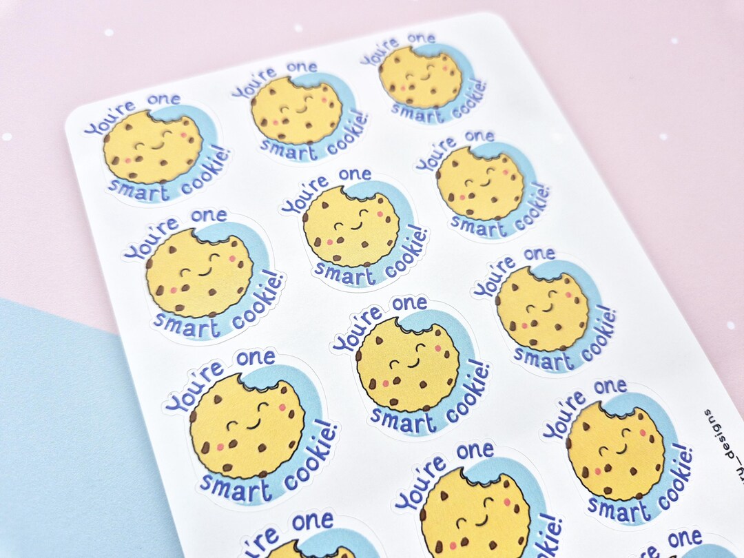 30 Smart Cookie Reward Stickers, Cute Hand-drawn Food Pun Well Done ...