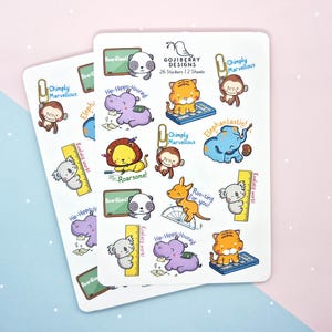 26 Funny Jungle Animal Pun Reward Stickers, Wild Safari Motivational Primary School Teacher Marking Stickers