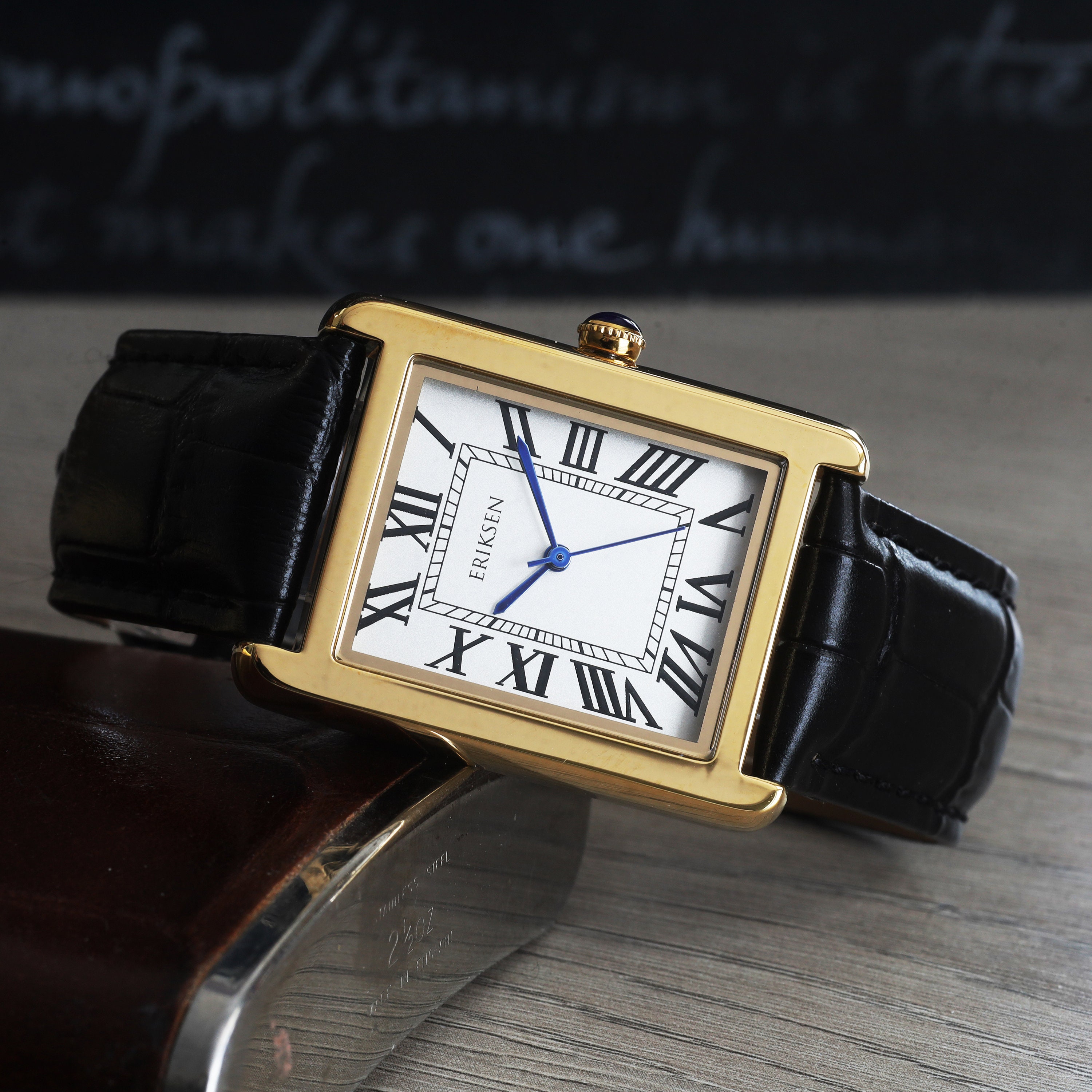 Men's Rectangular Vintage Retro Analog Dress Watch Gold Etsy