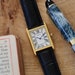 Womens Rectangular Vintage Retro Analog Dress Watch - Gold Chatsworth with Black Strap 