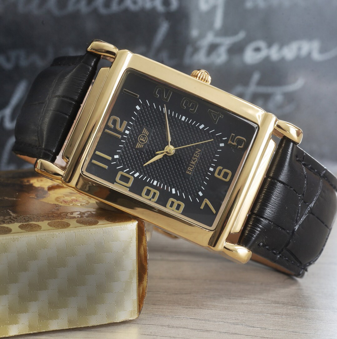 Men's Rectangular XL Vintage Retro Analog Dress Watch Etsy UK