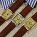 Womens Vintage Retro Rectangular Analog Dress Watch Leather Strap 