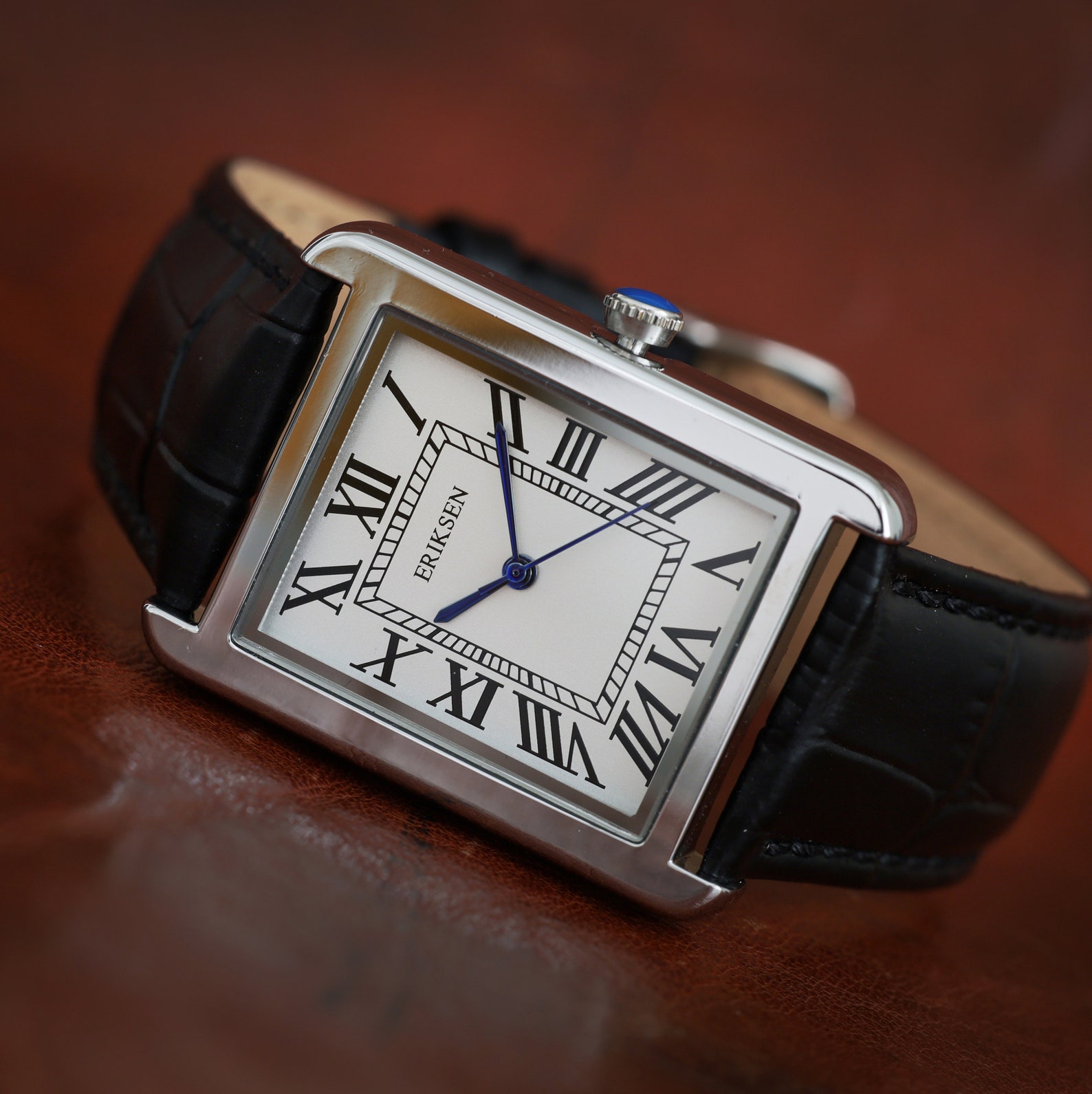 Men's Rectangular Vintage Retro Analog Dress Watch Etsy UK