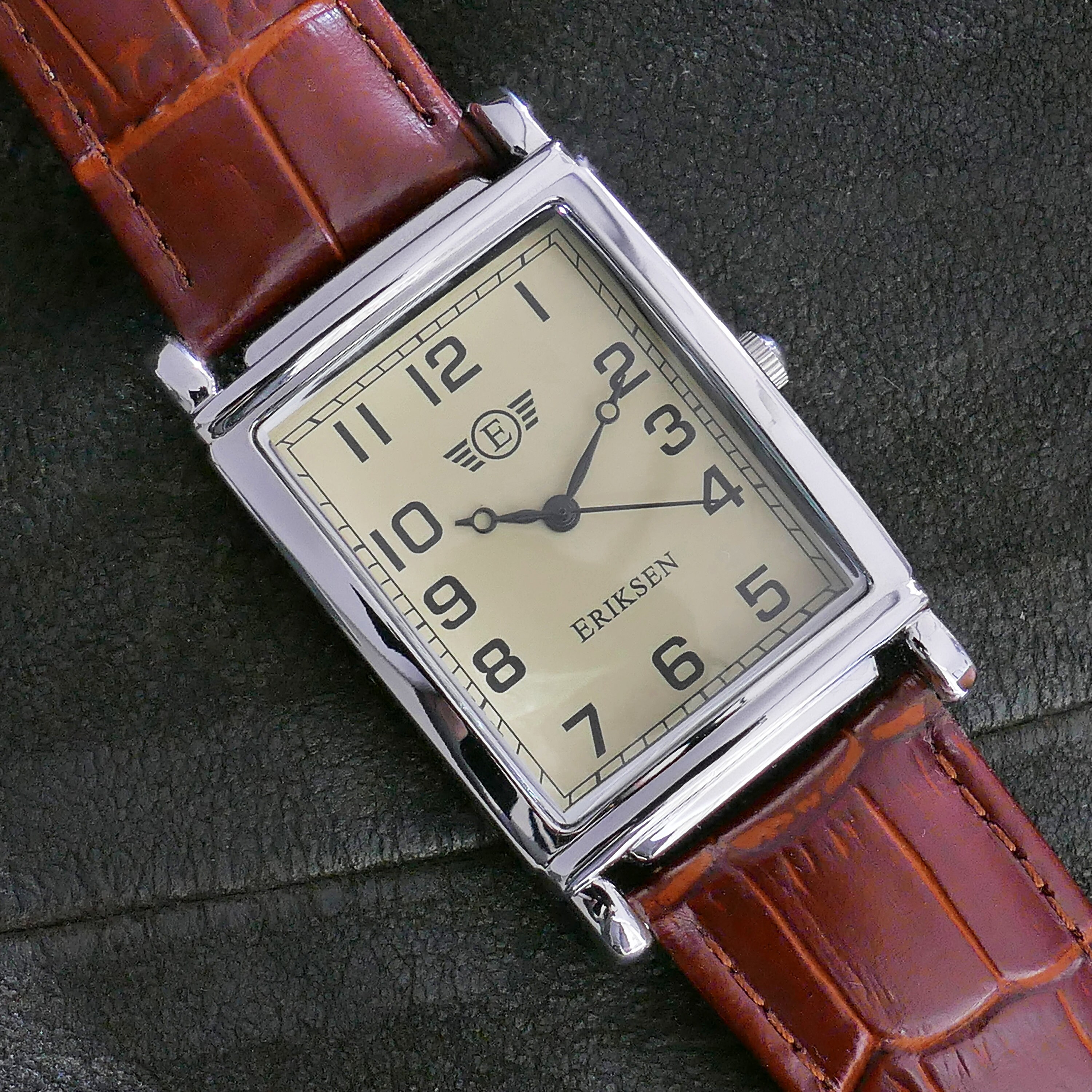 Men's Rectangular Vintage Retro Analog Dress Watch Etsy