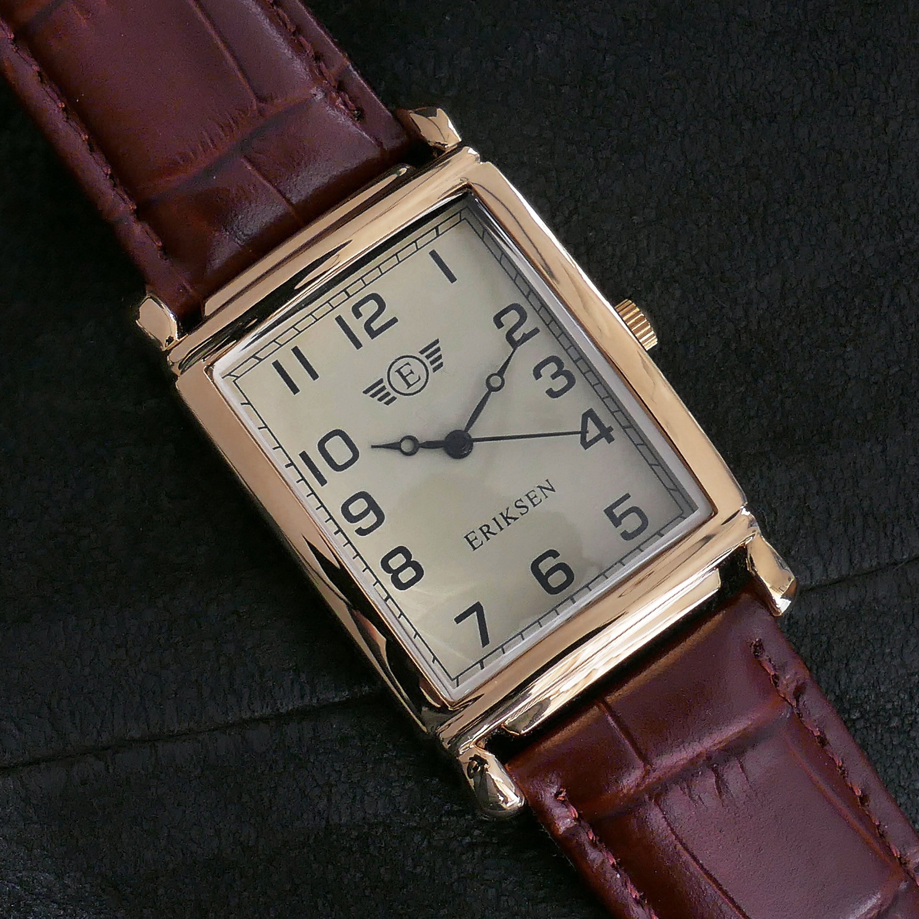 Men's Rectangular Vintage Retro Analog Dress Watch Gold Etsy UK