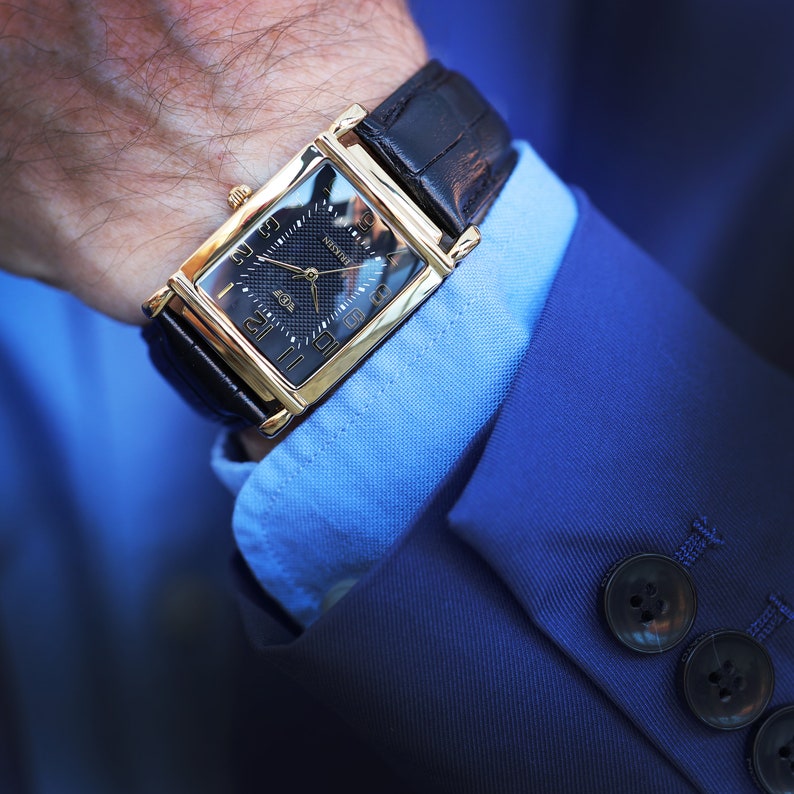 Men's Rectangular XL Vintage Retro Analog Dress Watch Etsy UK