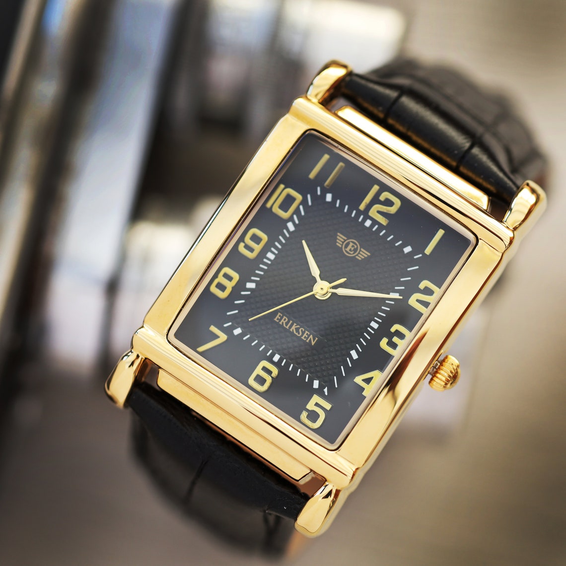 Men's Rectangular XL Vintage Retro Analog Dress Watch Etsy UK