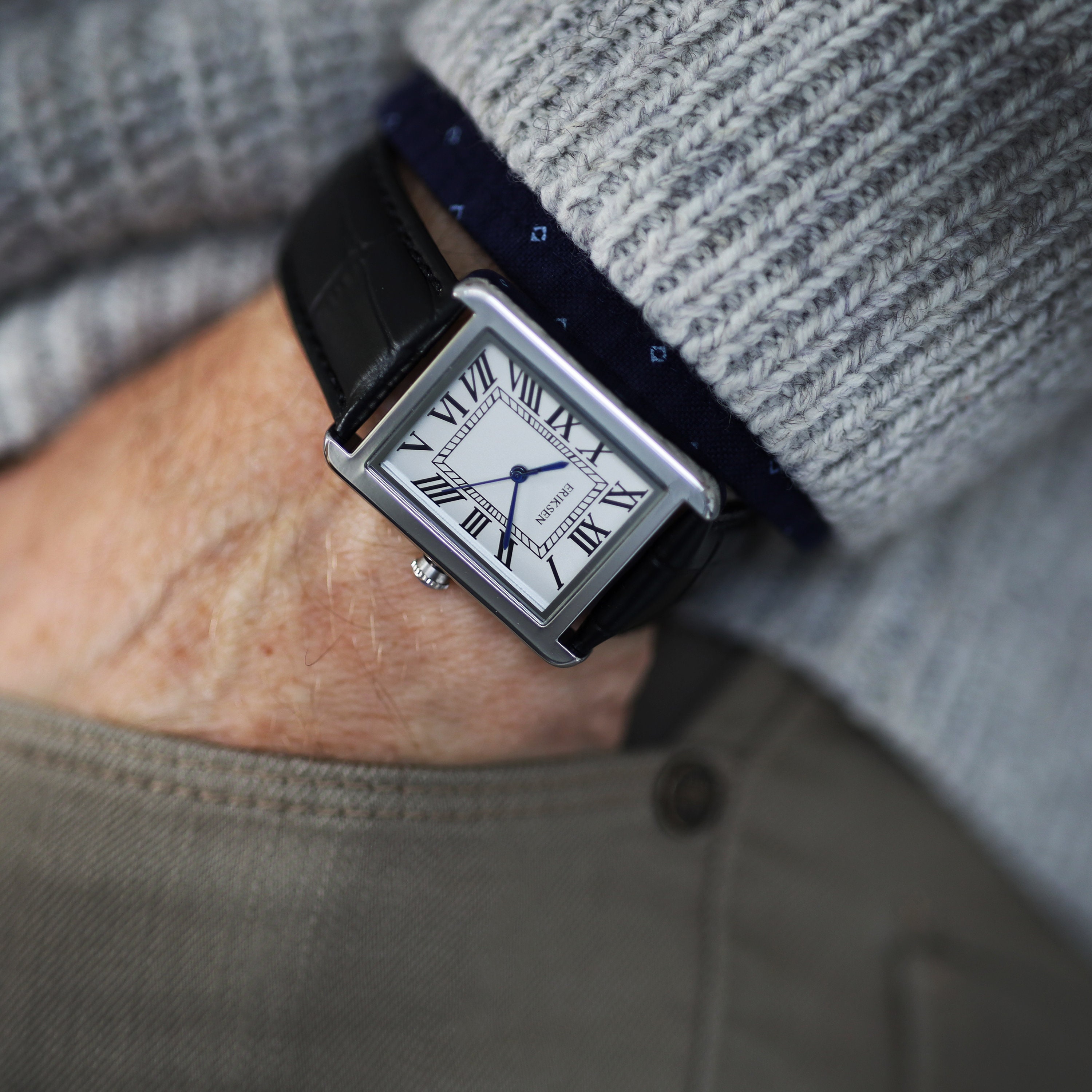 Men's Rectangular Vintage Retro Analog Dress Watch Etsy