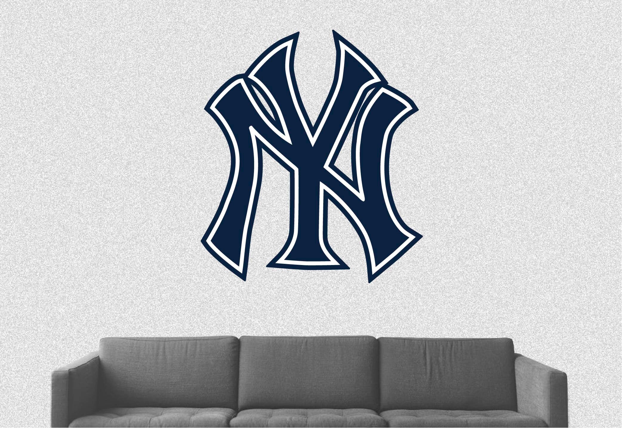2 New York Yankees Vinyl Decals - 2 Inch White, Car Window Stickers, Oracal 651