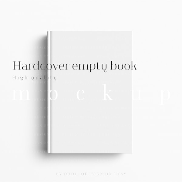 Customizable hardcover empty white book mockup, Editable cover color, High resolution, Thick book, Notebook, Book presentation, Smart Object