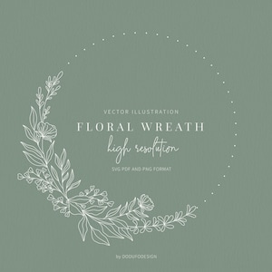 Floral Wreath SVG - Laurel Wreath - Olive Leaf - Floral Frame - Flower - SVG Cut Files - Vector Files - Leaves Clipart - Monogram Wreath