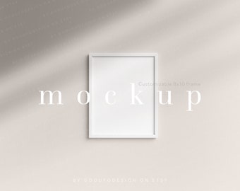 Customizable 8x10 frame mockup,Neutral frame mockup, Boho frame template, PSD Smart Object frame mockup, 4x5 ratio picture frame mockup