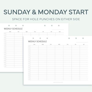 Hourly Weekly Schedule Printable PDF Goodnotes Sunday & - Etsy