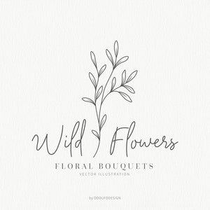18 Pieces Wild Flowers Illustrations SVG Botanical Line Art Floral ...