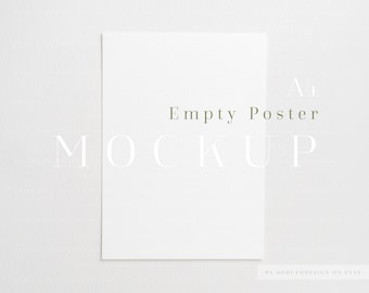 A4 Poster Mockup, Minimalist Neutral Wall Art (Digital Download)