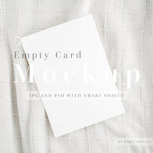 5 x 7" kaart mockup, minimalistische lege witte kaart, bruiloft uitnodiging mockup, wenskaart mockup, moderne boho neutrale tinten kaart mockup