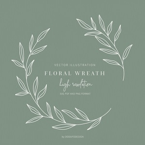 Floral Wreath SVG - Laurel Wreath - Olive Leaf - Floral Frame - Flower - SVG Cut Files - Vector Files - Leaves Clipart - Monogram Wreath