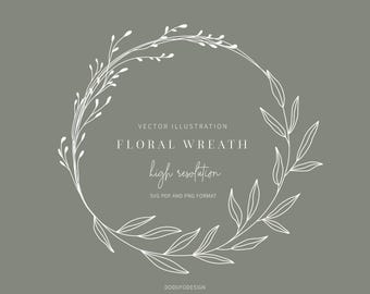 Floral Wreath SVG - Olive Leaf Frame (Digital Download)