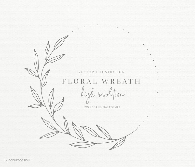 Download Botanical Clipart Hand Drawn Flower Circle Laurel Monogram Frame Svg Floral Wreath Svg Pdf Wedding Flower Leaves Clipart Digital Art Collectibles Puzzles Design Media De
